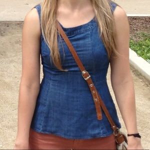 Banana Republic Denim/Chambray Peplum Top